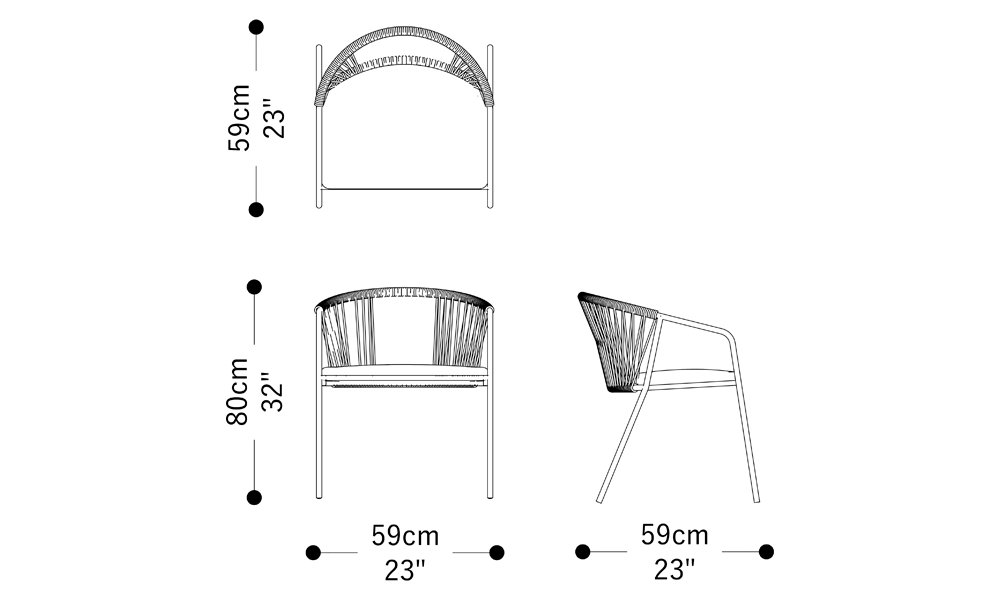 Image of the main dimensions of the product